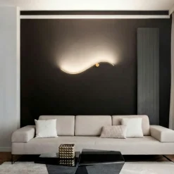 Applique Da Parete-Selezionato da Mazzolaluce Applique design moderna nero oro led 20w 3000k