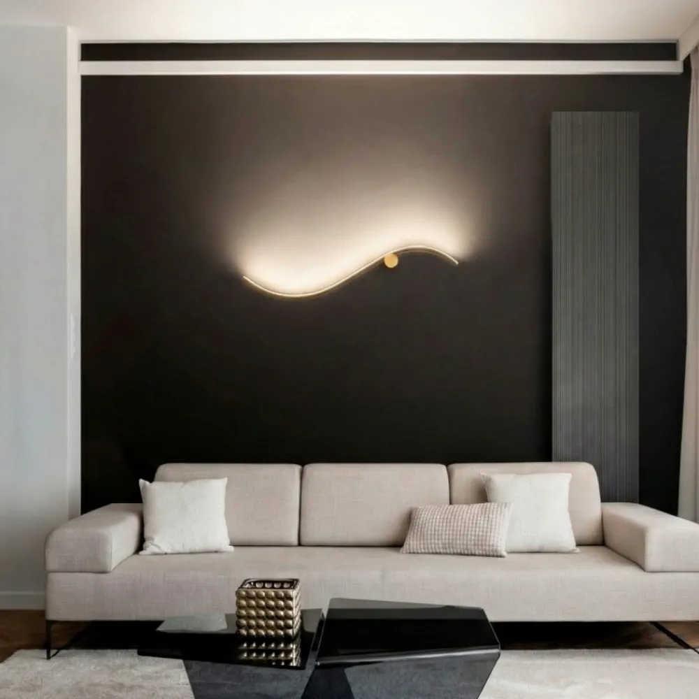 Applique Da Parete-Selezionato da Mazzolaluce Applique design moderna nero oro led 20w 3000k