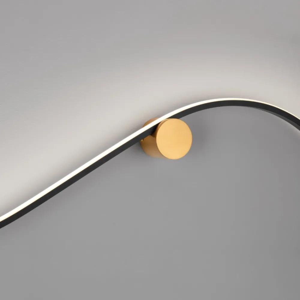 Applique Da Parete-Selezionato da Mazzolaluce Applique design moderna nero oro led 20w 3000k