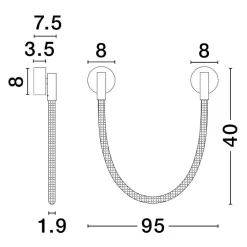 Applique Da Parete-Selezionato da Mazzolaluce Applique design moderna tubo di silicone led 7w 3000k per soggiorno