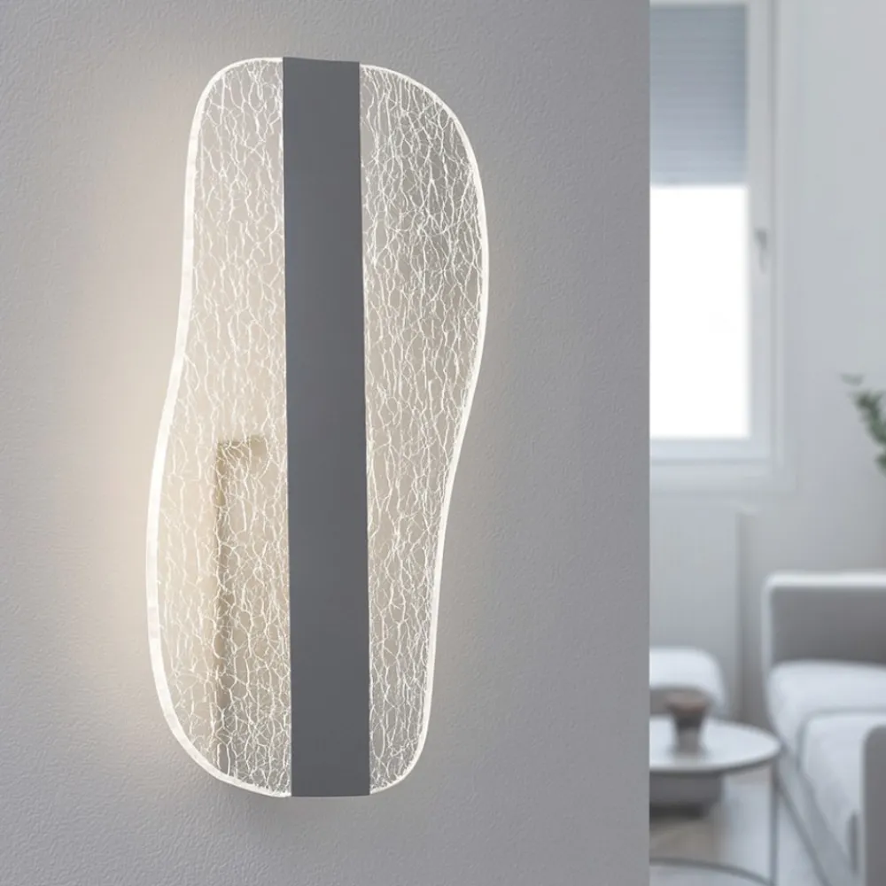 Applique Da Parete-Selezionato da Mazzolaluce Applique design moderna vela led 12w 3000k effetto vetro crepato