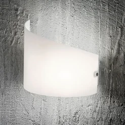 Applique Da Parete-Fabas Luce Applique design moderna vetro bianco curvo moa