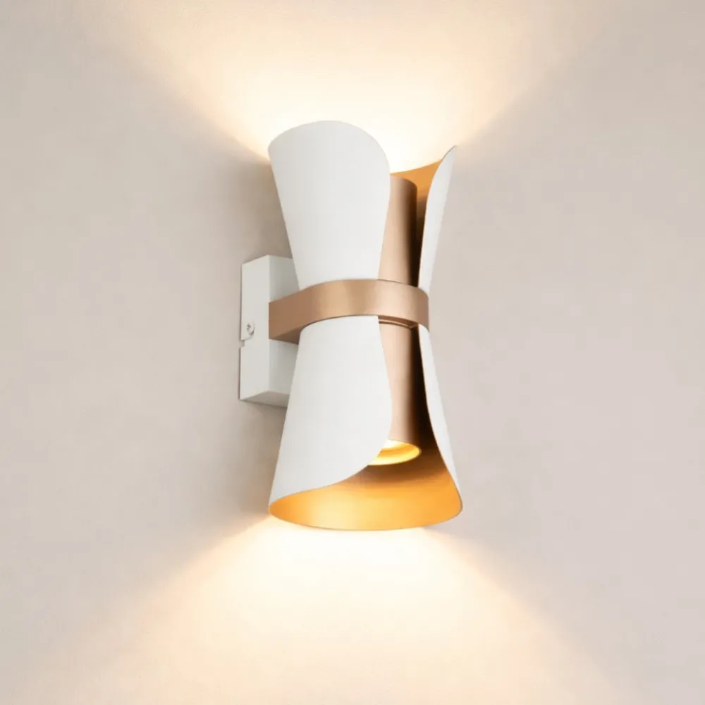 Applique Da Parete-Selezionato da Mazzolaluce Applique design moderno bianco caffe 2 luci biemissione