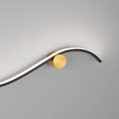 Applique Da Parete-Selezionato da Mazzolaluce Applique design moderno nero oro led 14w 3000k