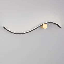 Applique Da Parete-Selezionato da Mazzolaluce Applique design moderno nero oro led 14w 3000k