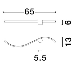 Applique Da Parete-Selezionato da Mazzolaluce Applique design moderno nero oro led 14w 3000k