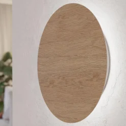 Applique Da Parete-Gea Luce Applique design moderno 9w 3000k di legno tondo eglo fp
