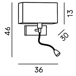 Applique Camera Da Letto-Perenz Illuminazione Applique destro per comodino camera da letto perenz para hotel