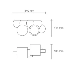 Applique Da Parete-Sforzin Illuminazione Applique di gesso bianca pitturabile chia sforzin design moderna