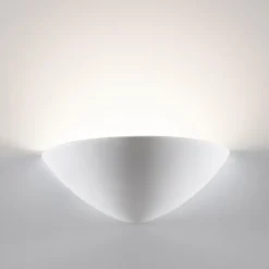 Applique Da Parete-Selezionato da Mazzolaluce Applique di gesso bianco ceramica mezzaluna