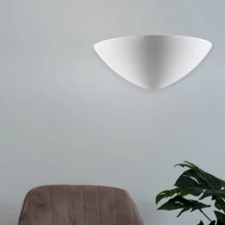 Applique Da Parete-Selezionato da Mazzolaluce Applique di gesso bianco ceramica mezzaluna