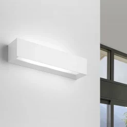 Applique Da Parete-Sforzin Illuminazione Applique di gesso bianco rettangolare moderna hermione sforzin