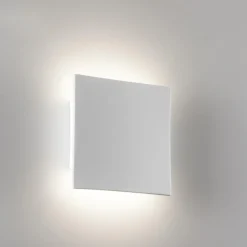 Applique Da Parete-Selezionato da Mazzolaluce Applique di gesso ceramica led 18w 4000k quadrata bianca
