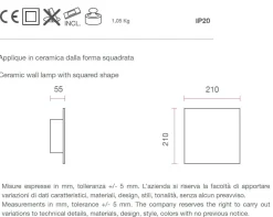 Applique Da Parete-Selezionato da Mazzolaluce Applique di gesso ceramica led 18w 4000k quadrata bianca