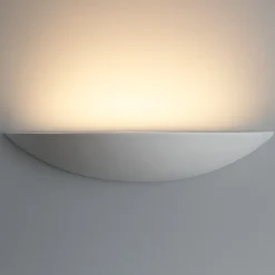 Applique Da Parete-Selezionato da Mazzolaluce Applique di gesso ceramica mezzaluna bianca