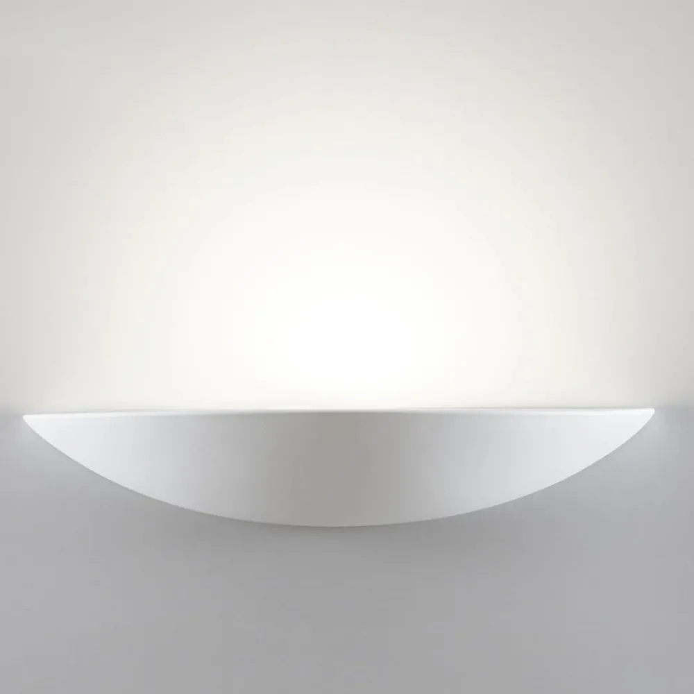 Applique Da Parete-Selezionato da Mazzolaluce Applique di gesso ceramica mezzaluna bianca