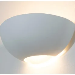 Applique Da Parete-Selezionato da Mazzolaluce Applique di gesso ceramico bianco diffusore in vetro