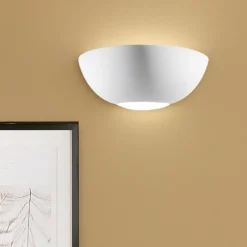 Applique Da Parete-Selezionato da Mazzolaluce Applique di gesso ceramico bianco diffusore in vetro