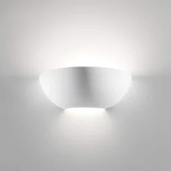 Applique Da Parete-Selezionato da Mazzolaluce Applique di gesso ceramico bianco diffusore in vetro