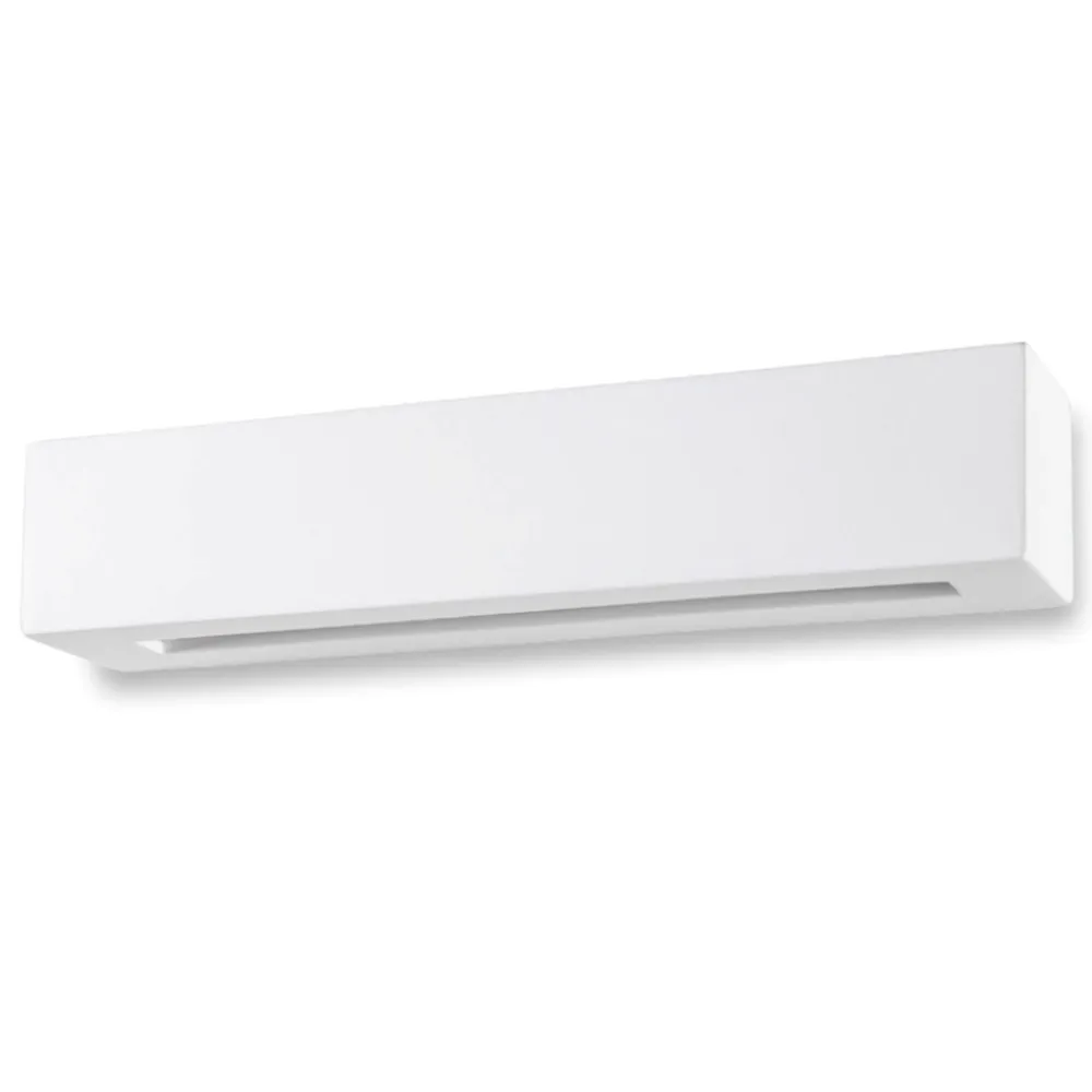 Applique Da Parete-Selezionato da Mazzolaluce Applique di gesso ceramico bianco led 18w 3000k rettangolare