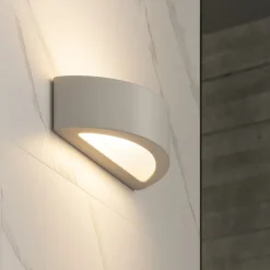 Applique Da Parete-Selezionato da Mazzolaluce Applique di gesso grigio curvo moderna