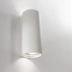 Applique Da Parete-IsyLuce Applique di gesso per interni cilindro bianco