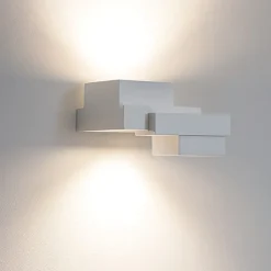 Applique Da Parete-Sforzin Illuminazione Applique di gesso 2 luci sopra sotto tecnico sforzin sibari