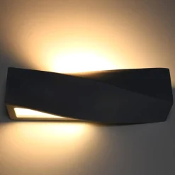 Applique Da Parete-Selezionato da Mazzolaluce Applique di gesso nero luce moderna design fp