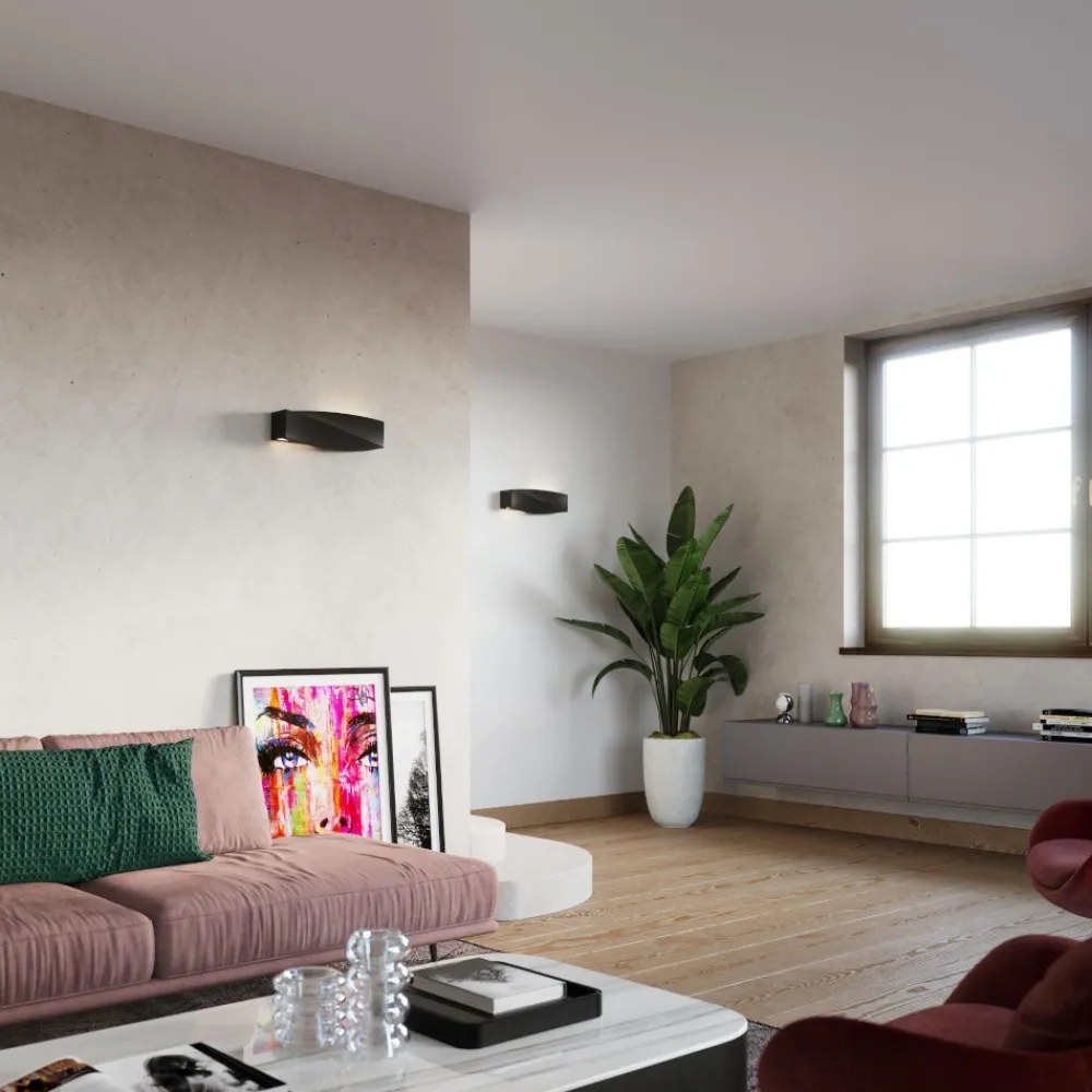 Applique Da Parete-Selezionato da Mazzolaluce Applique di gesso nero luce moderna design fp