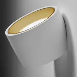 Applique Da Parete-Sforzin Illuminazione Applique di gesso rotonda bianco oro nasso sforzin