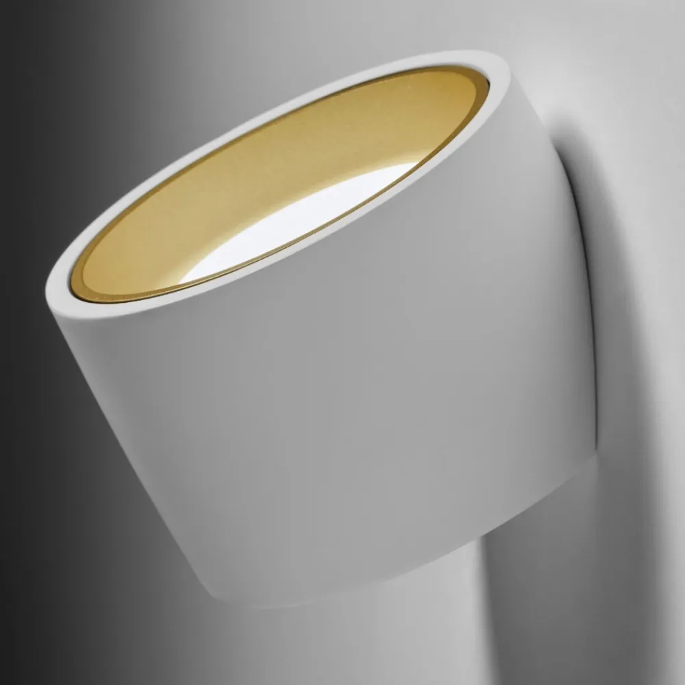 Applique Da Parete-Sforzin Illuminazione Applique di gesso rotonda bianco oro nasso sforzin
