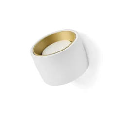 Applique Da Parete-Sforzin Illuminazione Applique di gesso rotonda bianco oro nasso sforzin