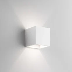 Applique Da Parete-IsyLuce Applique di gesso squadrata cubo bianco per interni