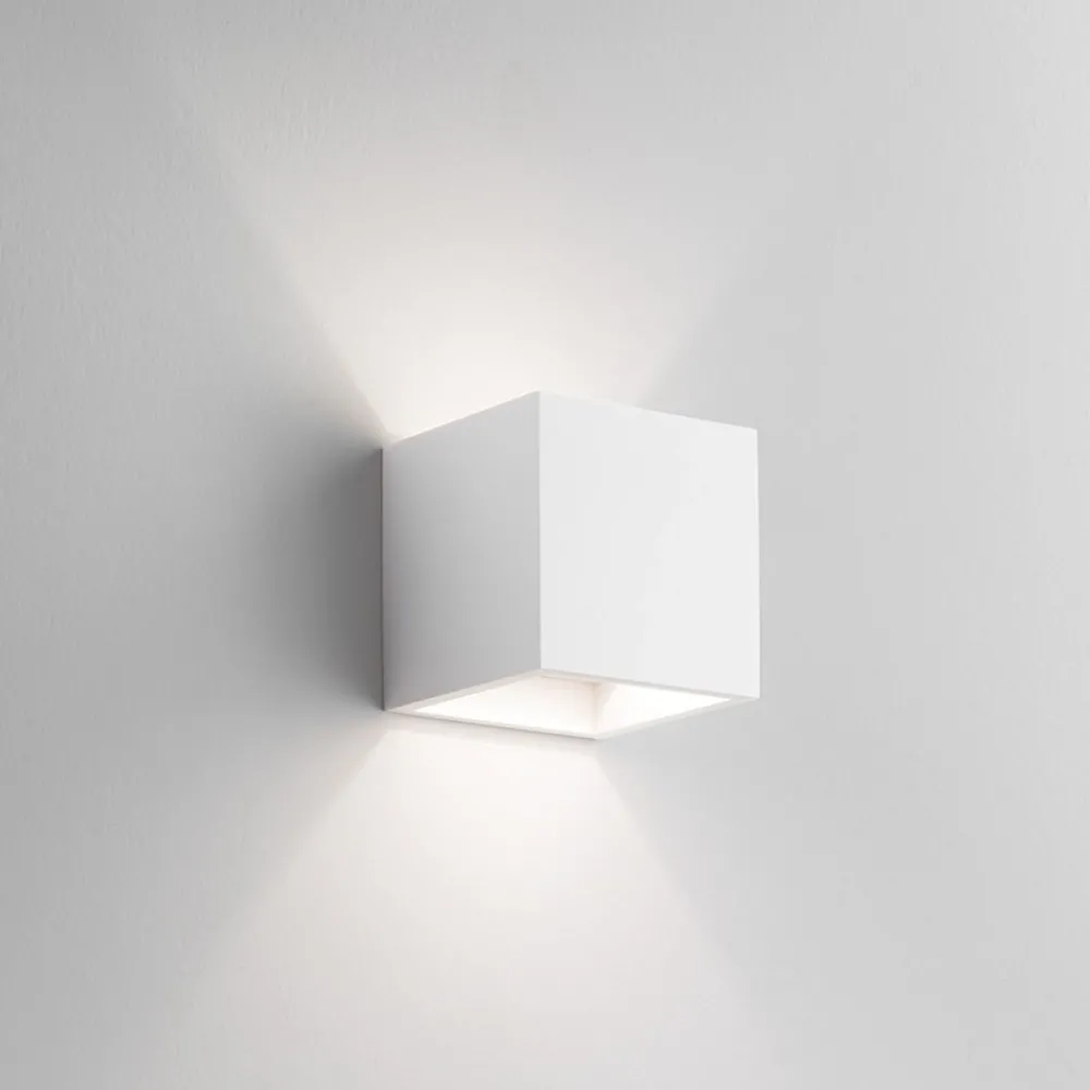 Applique Da Parete-IsyLuce Applique di gesso squadrata cubo bianco per interni