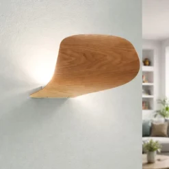 Applique Da Parete-Fabas Luce Applique di legno frassino pevero moderna led 18w 3000k
