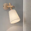 Applique Camera Da Letto-Selezionato da Mazzolaluce Applique di legno paralume di lino per comodino camera da letto