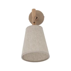 Applique Camera Da Letto-Selezionato da Mazzolaluce Applique di legno paralume di lino per comodino camera da letto