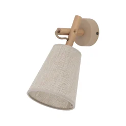 Applique Camera Da Letto-Selezionato da Mazzolaluce Applique di legno paralume di lino per comodino camera da letto