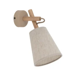 Applique Camera Da Letto-Selezionato da Mazzolaluce Applique di legno paralume di lino per comodino camera da letto