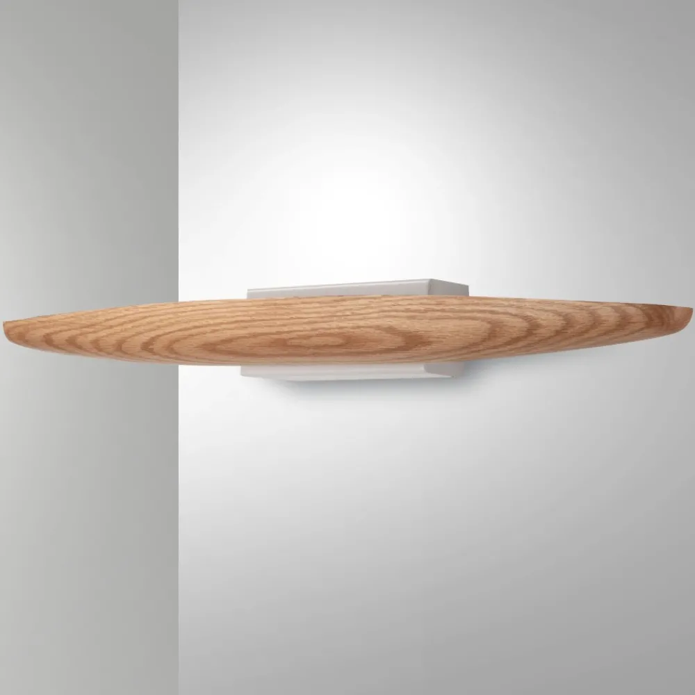 Applique Da Parete-Fabas Luce Applique di legno quercia moderna led 17w 3000k ribot