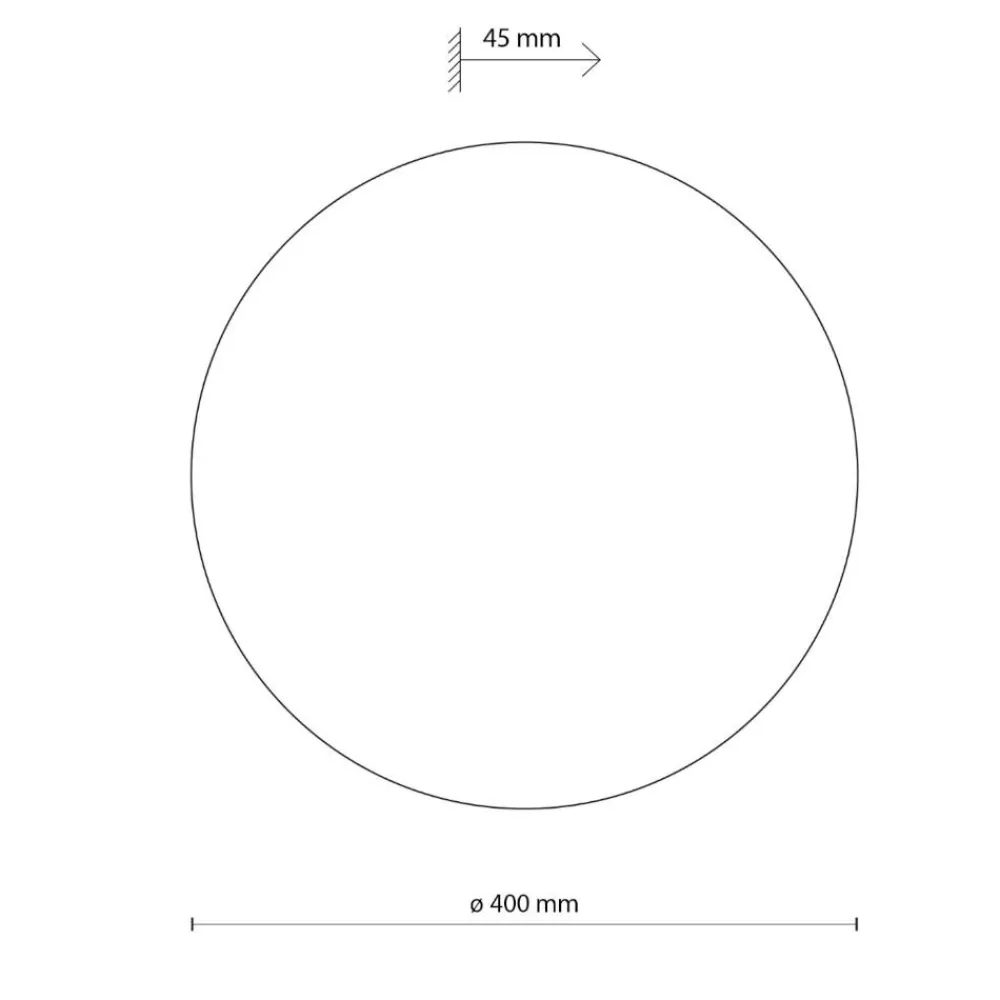 Applique Da Parete-Selezionato da Mazzolaluce Applique disco nero cerchio 40cm da parete moderna