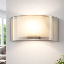 Applique Da Parete-Fabas Luce Applique di vetro curvo ambra moderna alide