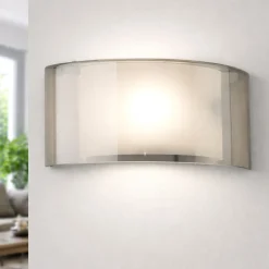 Applique Da Parete-Fabas Luce Applique di vetro moderna fume alide