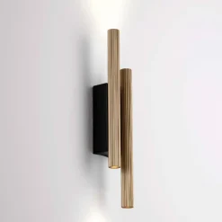 Applique Da Parete-Selezionato da Mazzolaluce Applique doppio cilindro dorato led 15w 3000k