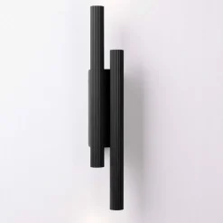 Applique Da Parete-Selezionato da Mazzolaluce Applique doppio cilindro nero rigato led 15w 3000k