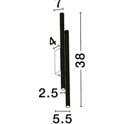 Applique Da Parete-Selezionato da Mazzolaluce Applique doppio cilindro nero rigato led 15w 3000k