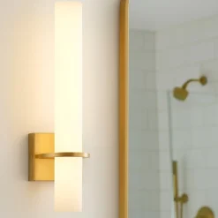 Applique Da Bagno-Selezionato da Mazzolaluce Applique dorata led 15w 4000k per bagno moderno 4000k