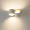 Applique Da Parete-Sforzin Illuminazione Applique due luci in gesso bianco dettagli ottone nasso sforzin