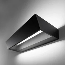 Applique Da Parete-IsyLuce Applique edge nero design moderna led 30w 4000k