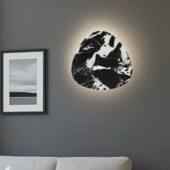 Applique Da Parete-Selezionato da Mazzolaluce Applique effetto marmo bianco nero moderno 11w 3000k fp